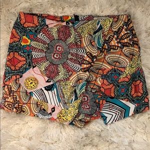 Bershka multi colored/patterned high waist skort
